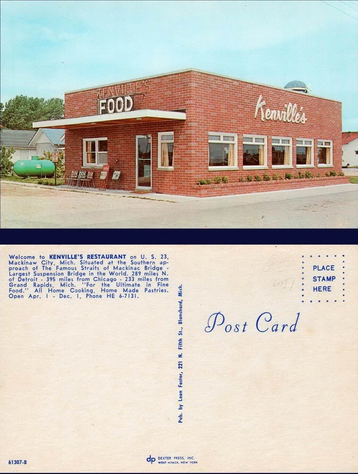 Kenvilles Restaurant - Old Postcard